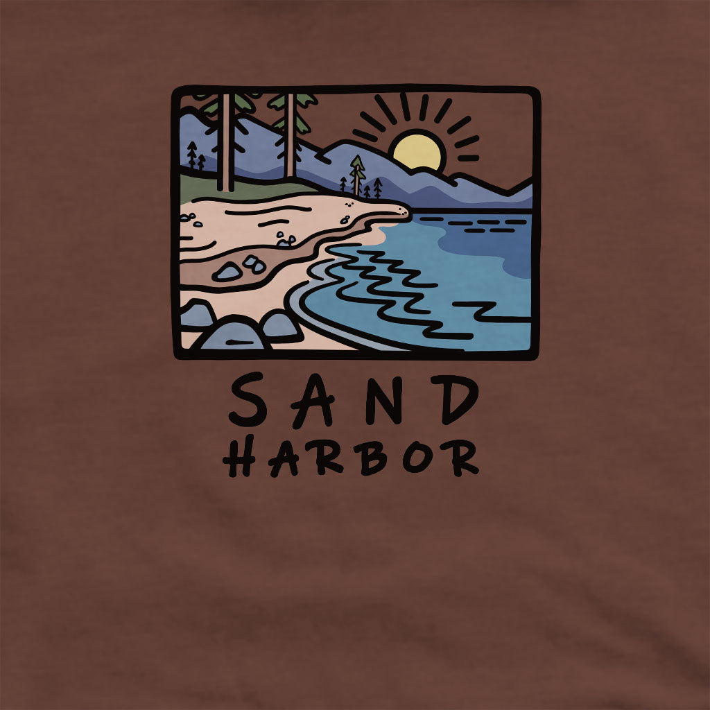 Sand Harbor Crewneck Sweatshirt Adventure and Outdoors Themed Sweatshirt