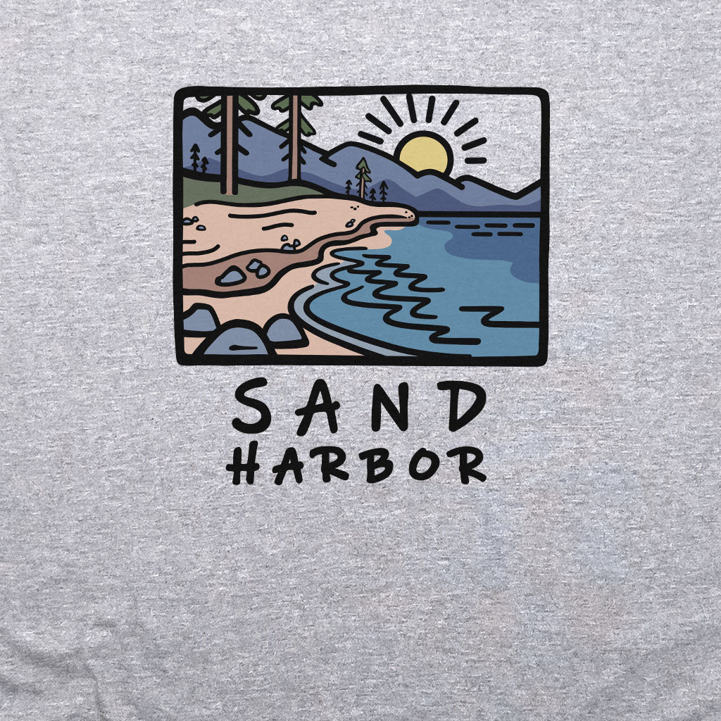 Sand Harbor Crewneck Sweatshirt Adventure and Outdoors Themed Sweatshirt