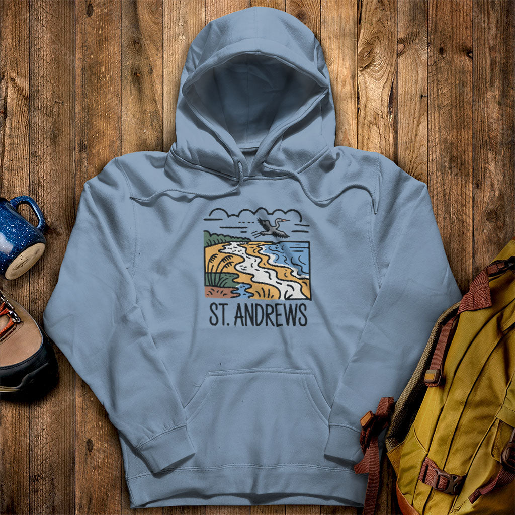 St. Andrews State Park Hoodie Stone Blue Adventure and Outdoors Themed Hoodie