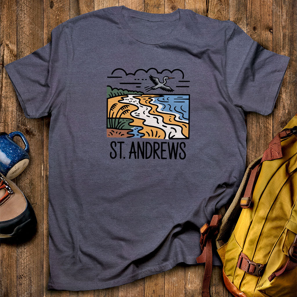 St. Andrews State Park T-Shirt Heather Navy Adventure and Outdoors Themed T-Shirt