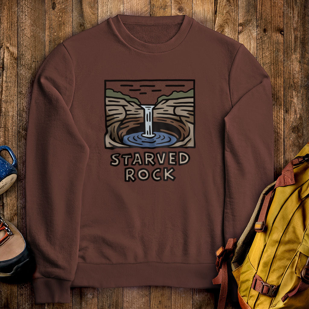 Starved Rock State Park Crewneck Sweatshirt Cocoa Adventure and Outdoors Themed Sweatshirt