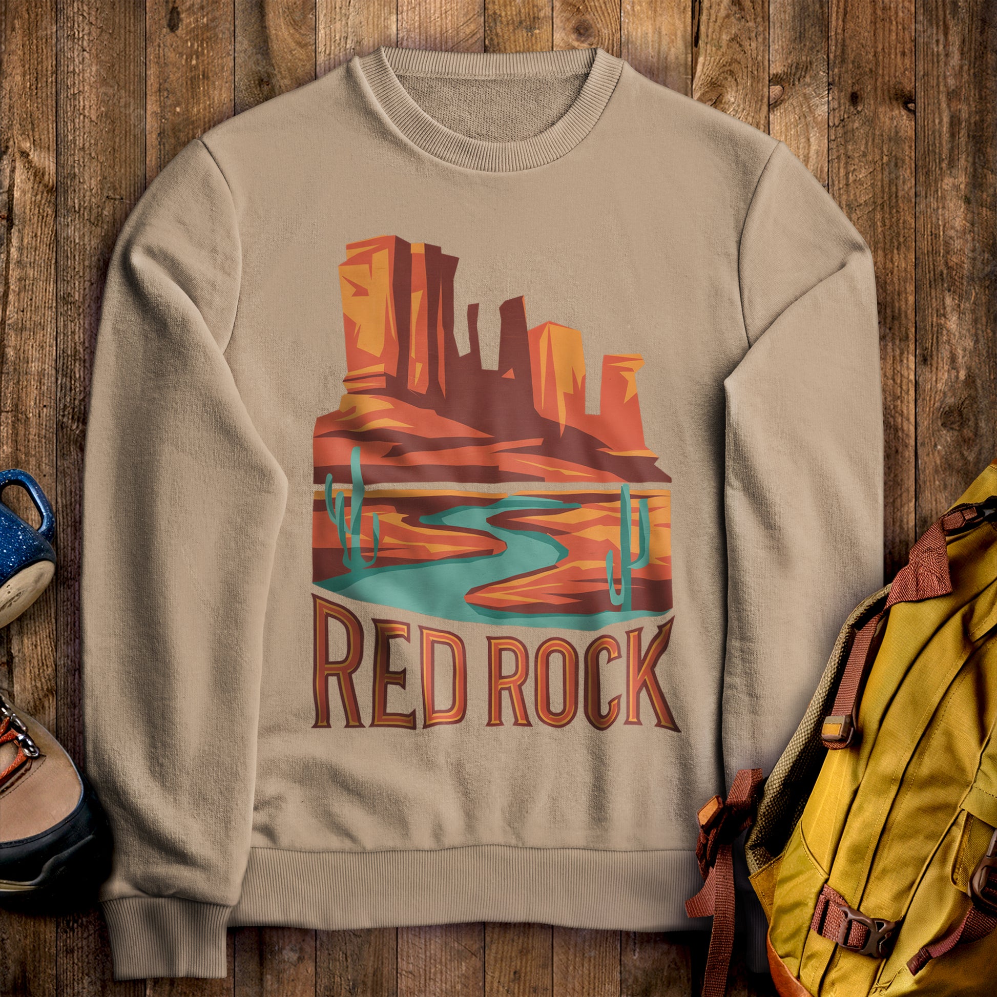 Red Rock State Park Crewneck Sweatshirt Sand Adventure and Outdoors Themed Sweatshirt