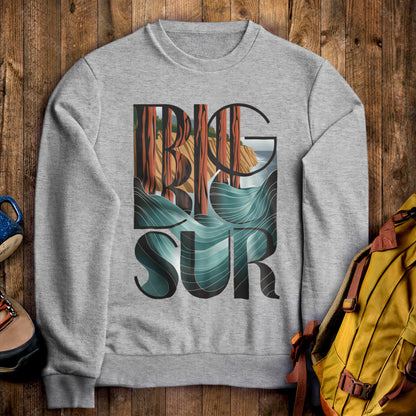 Big Sur State Park Crewneck Sweatshirt Sport Grey Adventure and Outdoors Themed Sweatshirt