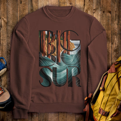 Big Sur State Park Crewneck Sweatshirt Cocoa Adventure and Outdoors Themed Sweatshirt