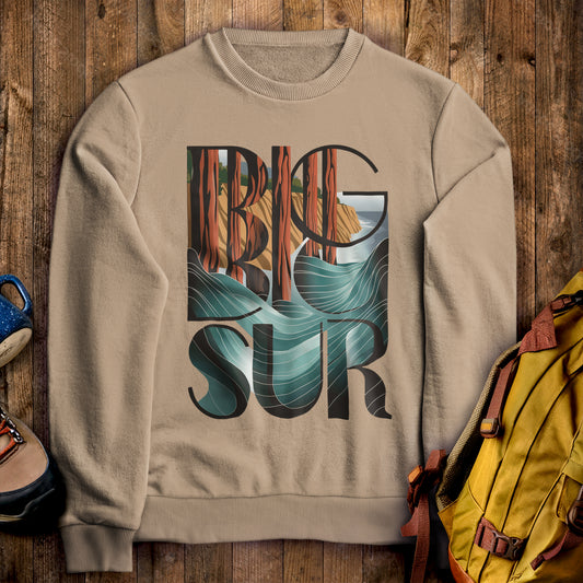 Big Sur State Park Crewneck Sweatshirt Sand Adventure and Outdoors Themed Sweatshirt