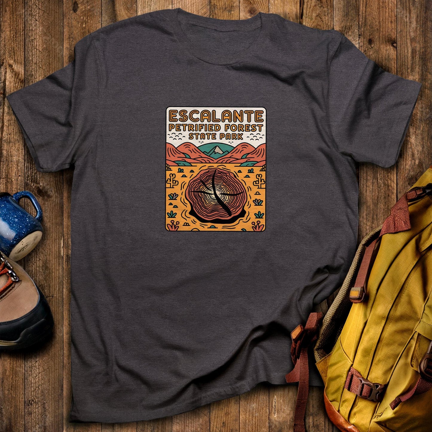 Escalante Petrified Forest State Park T-Shirt Dark Heather Adventure and Outdoors Themed T-Shirt