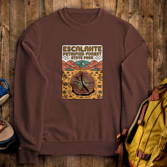 Escalante Petrified Forest State Park Crewneck Sweatshirt Cocoa Adventure and Outdoors Themed Sweatshirt