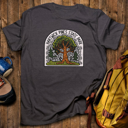 Hartwick Pines State Park T-Shirt Dark Heather Adventure and Outdoors Themed T-Shirt