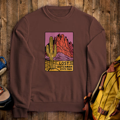 Lost Dutchman State Park Crewneck Sweatshirt Cocoa Adventure and Outdoors Themed Sweatshirt