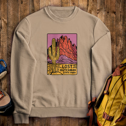 Lost Dutchman State Park Crewneck Sweatshirt Sand Adventure and Outdoors Themed Sweatshirt