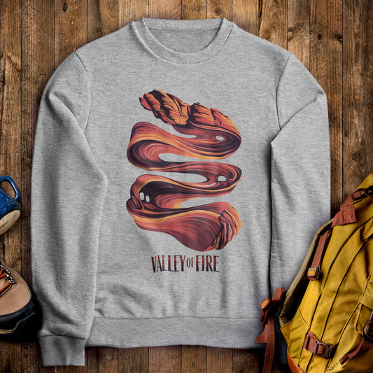 Valley of Fire State Park Crewneck Sweatshirt Sport Grey Adventure and Outdoors Themed Sweatshirt
