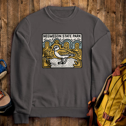 Negwegon State Park Crewneck Sweatshirt Charcoal Adventure and Outdoors Themed Sweatshirt
