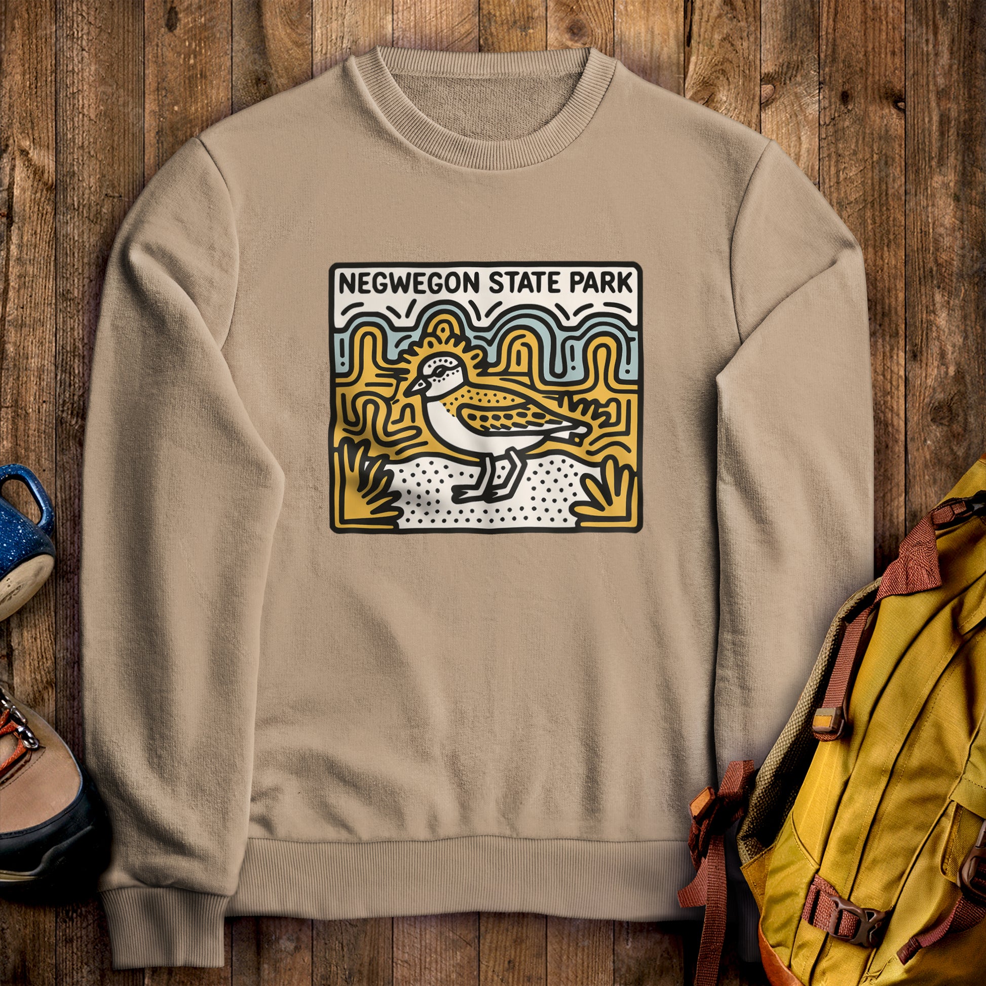 Negwegon State Park Crewneck Sweatshirt Sand Adventure and Outdoors Themed Sweatshirt