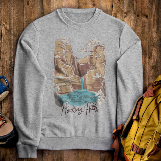 Hocking Hills State Park Crewneck Sweatshirt Sport Grey Adventure and Outdoors Themed Sweatshirt