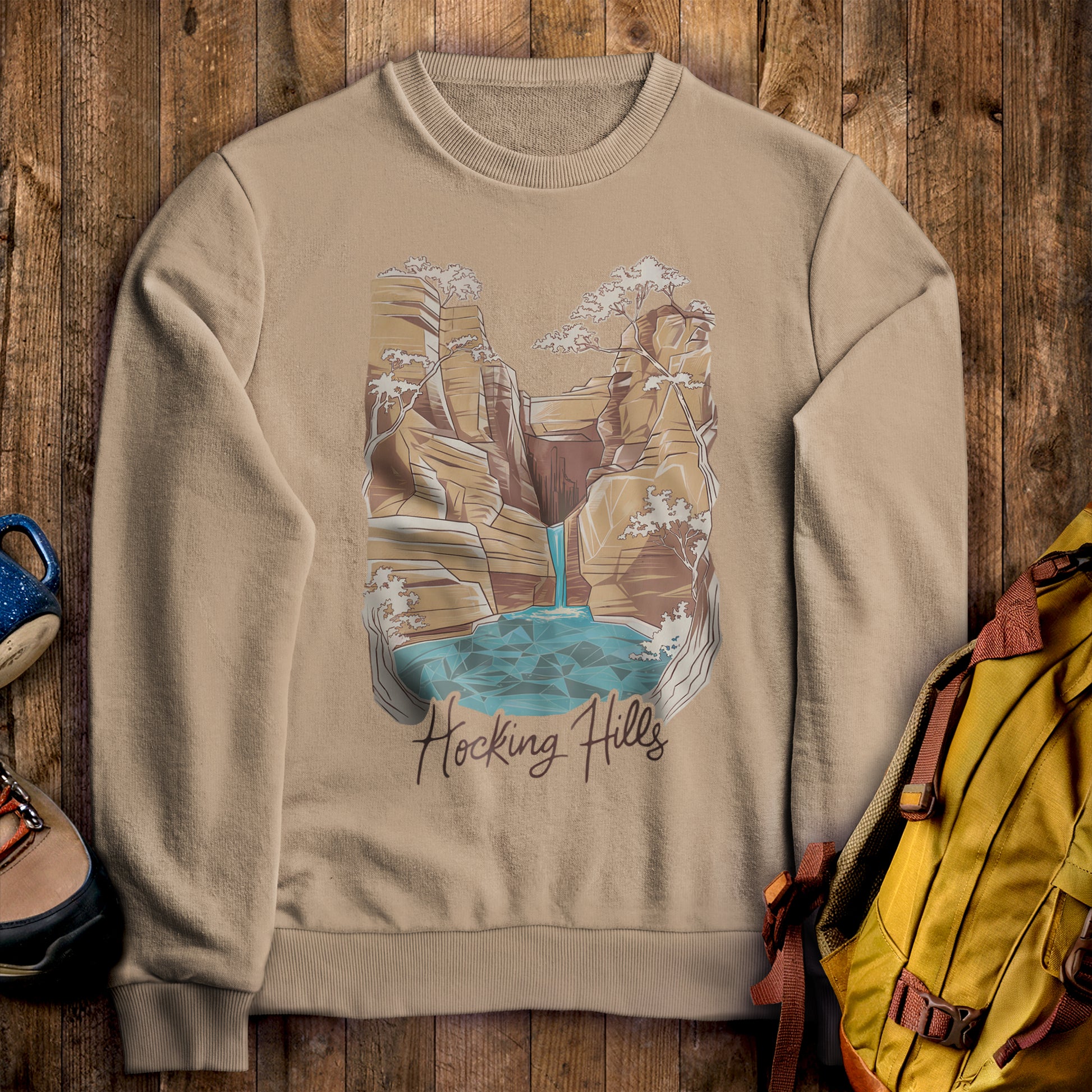 Hocking Hills State Park Crewneck Sweatshirt Sand Adventure and Outdoors Themed Sweatshirt