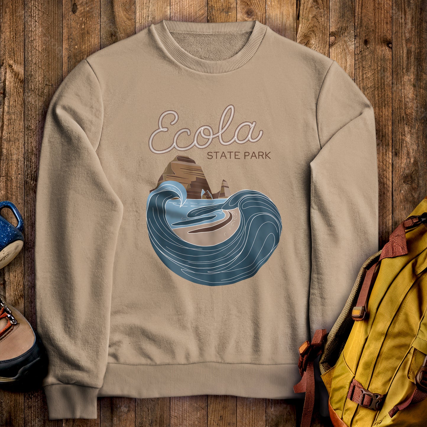 Ecola State Park Crewneck Sweatshirt Sand Adventure and Outdoors Themed Sweatshirt