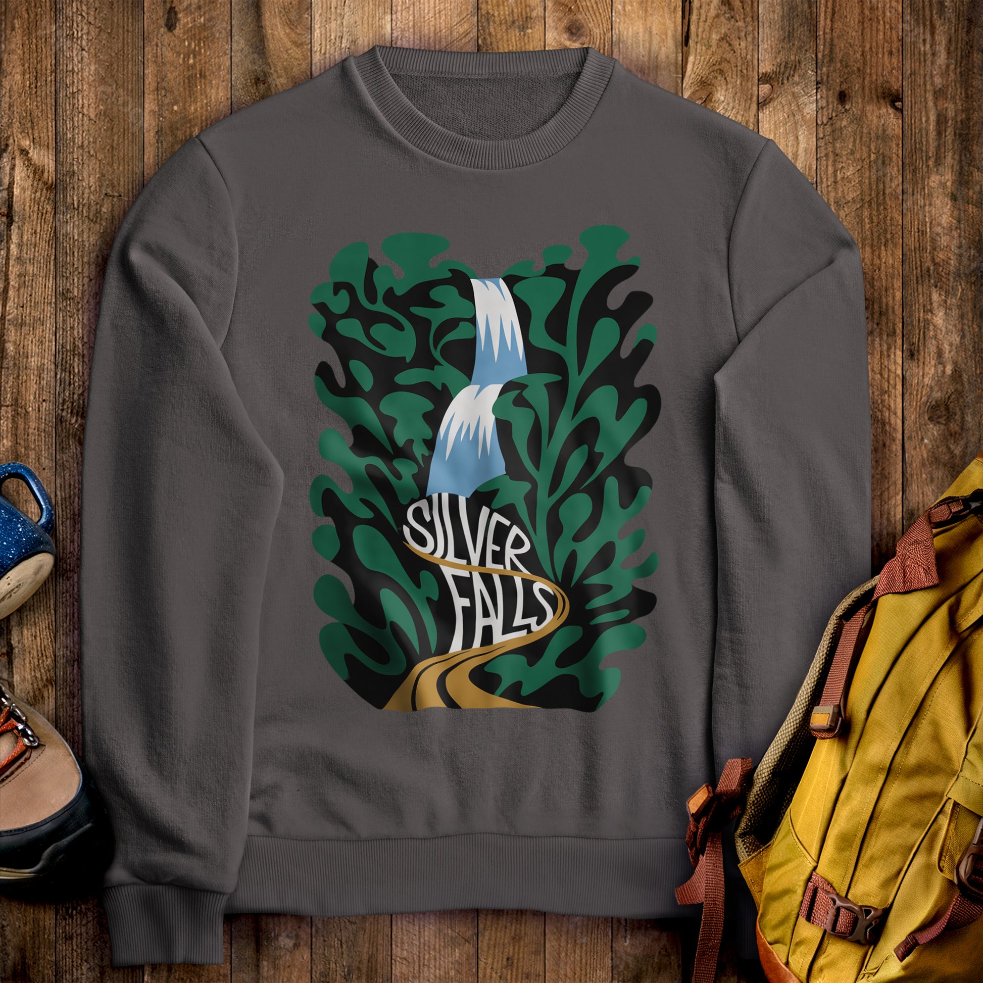 Silver Lake State Park Crewneck Sweatshirt Charcoal Adventure and Outdoors Themed Sweatshirt