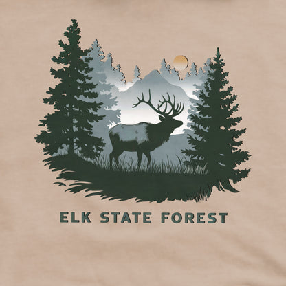 Elk State Forest Crewneck Sweatshirt Adventure and Outdoors Themed Sweatshirt