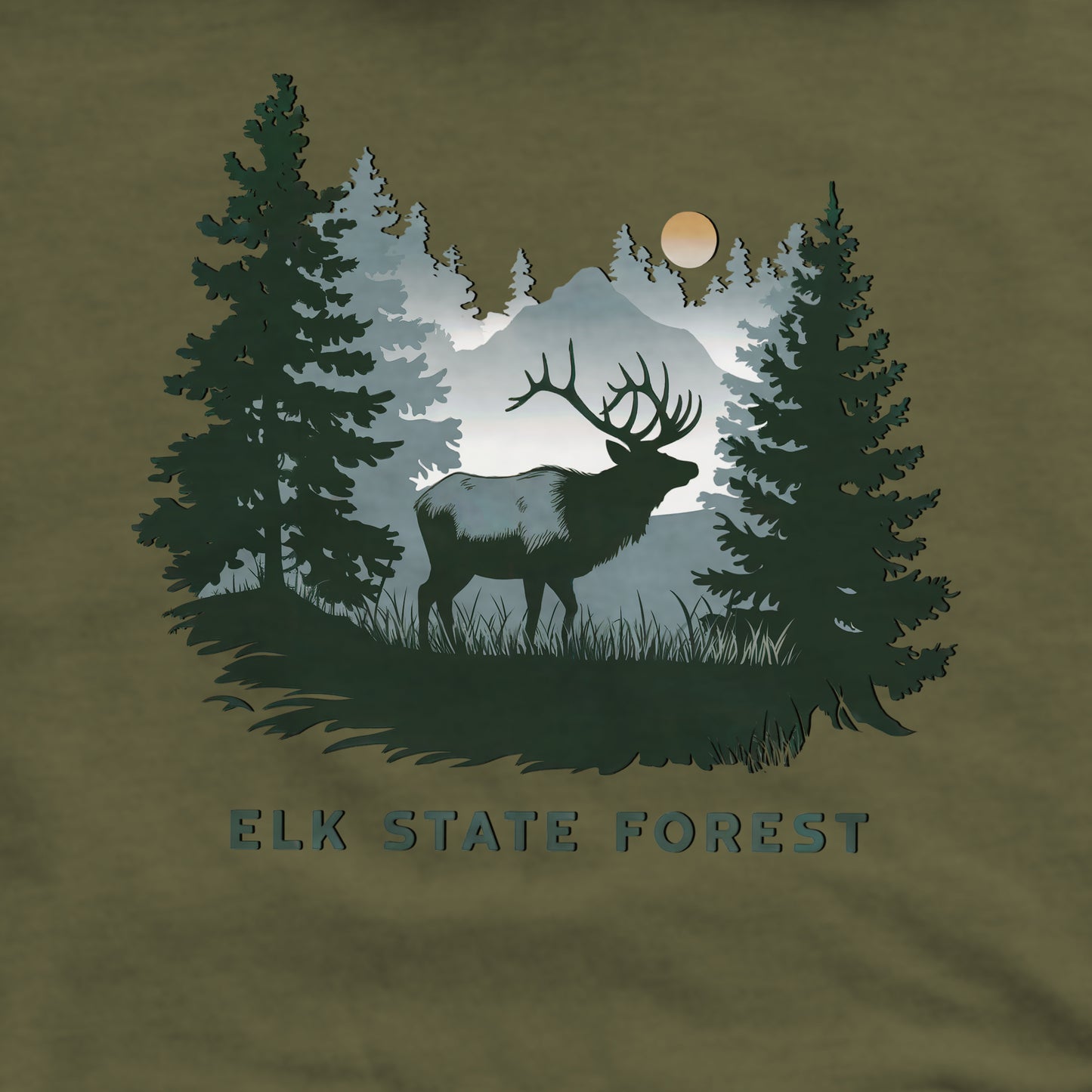 Elk State Forest Crewneck Sweatshirt Adventure and Outdoors Themed Sweatshirt