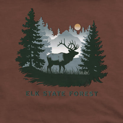 Elk State Forest Crewneck Sweatshirt Adventure and Outdoors Themed Sweatshirt