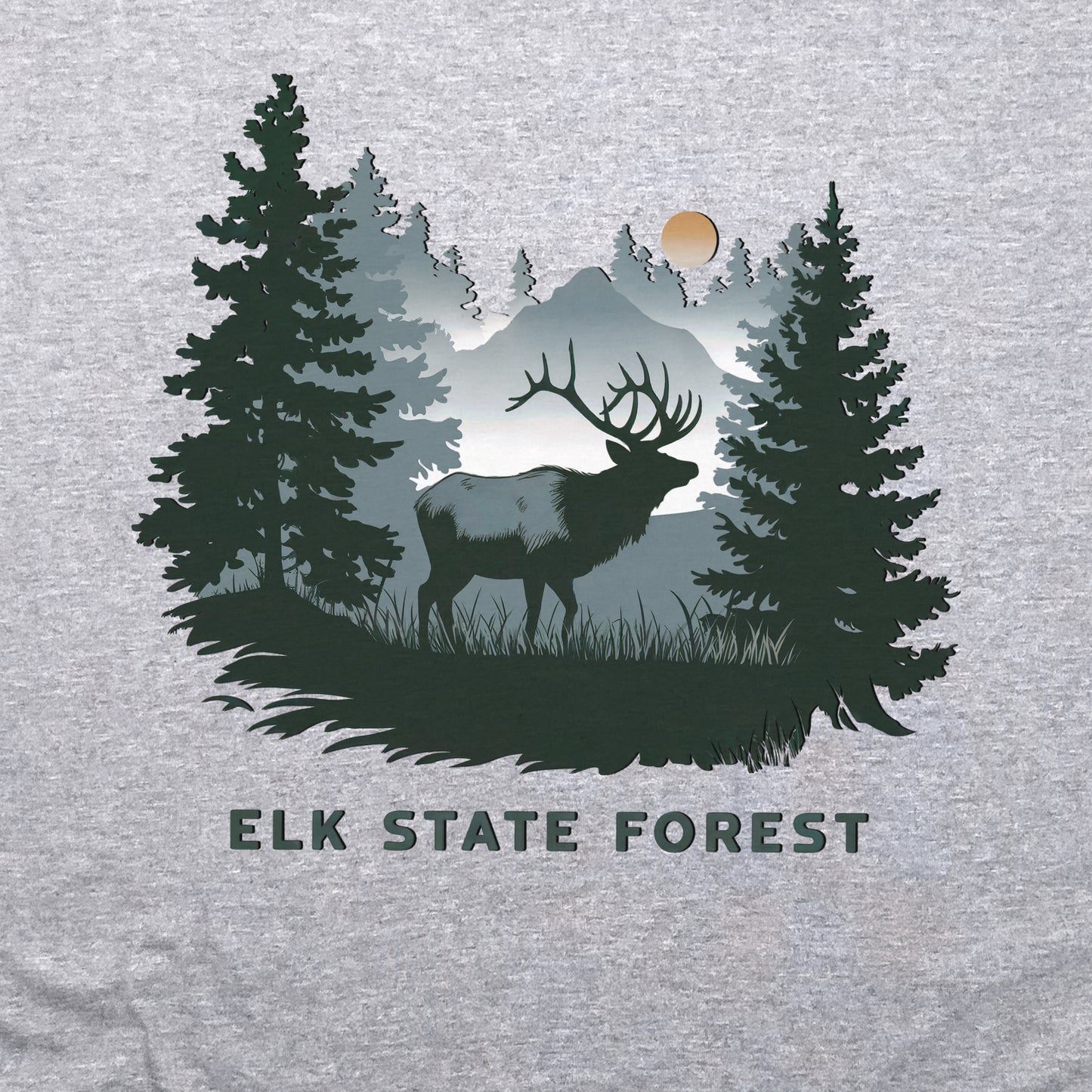 Elk State Forest Crewneck Sweatshirt Adventure and Outdoors Themed Sweatshirt