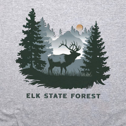 Elk State Forest Crewneck Sweatshirt Adventure and Outdoors Themed Sweatshirt