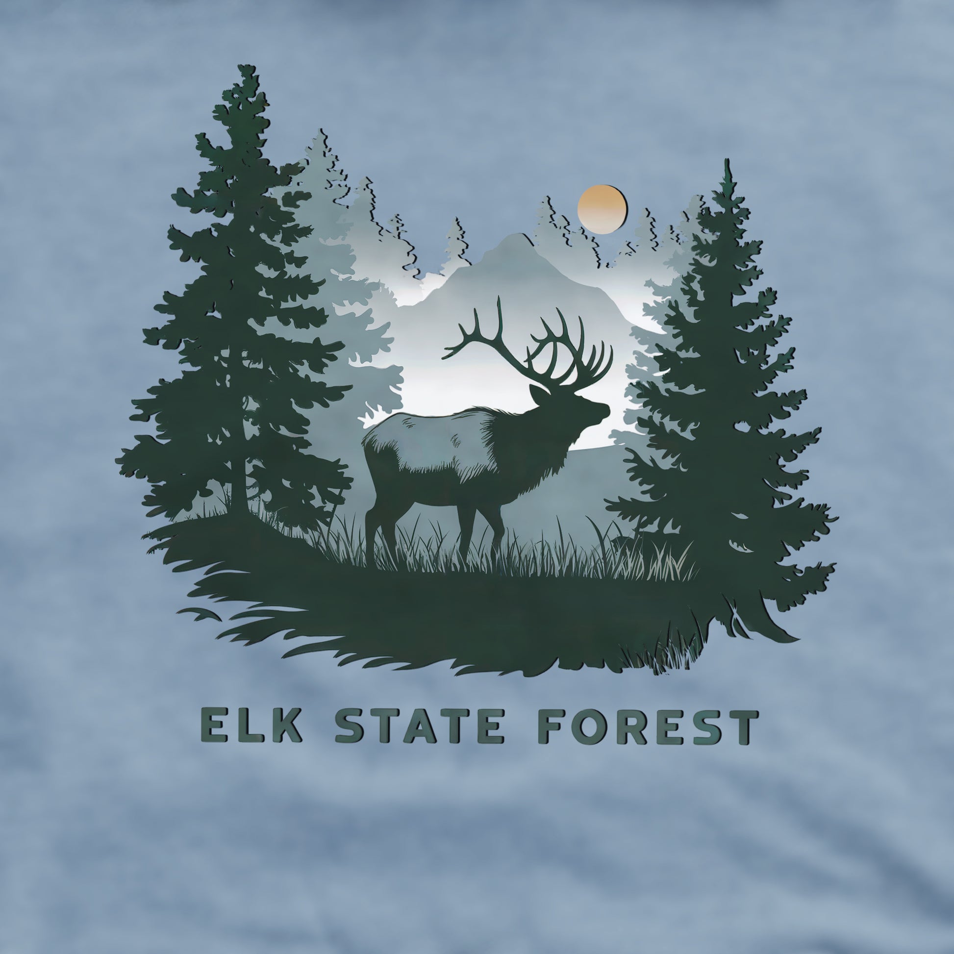 Elk State Forest Crewneck Sweatshirt Adventure and Outdoors Themed Sweatshirt