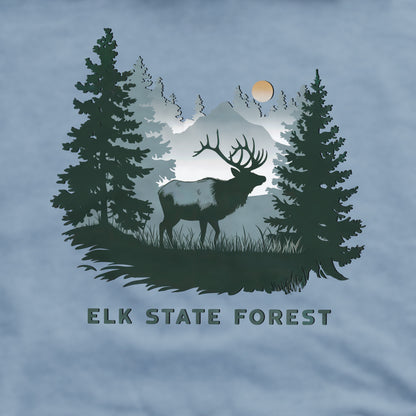 Elk State Forest Crewneck Sweatshirt Adventure and Outdoors Themed Sweatshirt