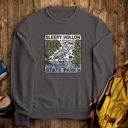 Sleepy Hollow State Park Crewneck Sweatshirt Charcoal Adventure and Outdoors Themed Sweatshirt