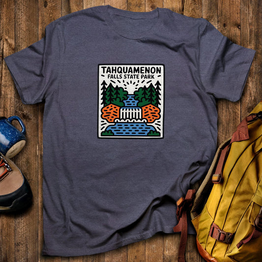 Tahquamenon Falls State Park T-Shirt Heather Navy Adventure and Outdoors Themed T-Shirt