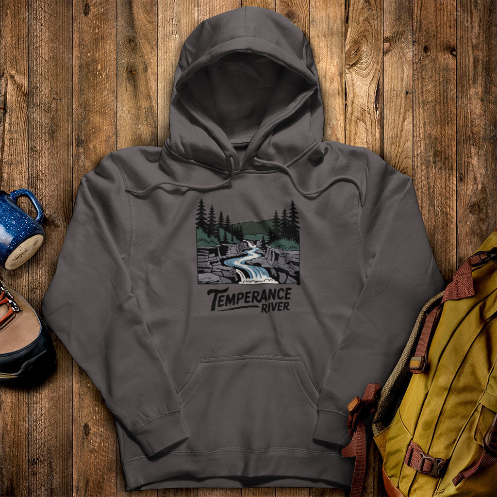 Temperance River State Park Hoodie Charcoal Adventure and Outdoors Themed Hoodie