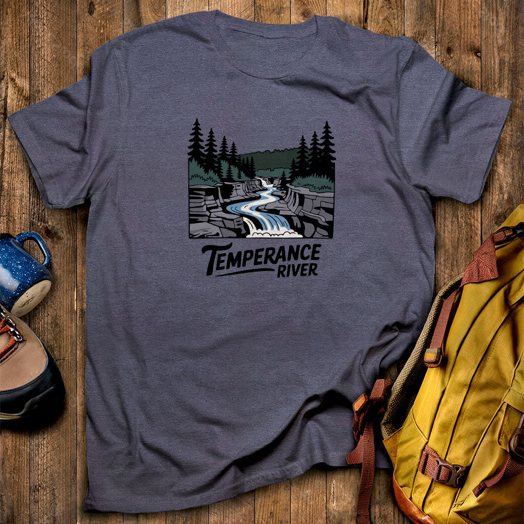 Temperance River State Park T-Shirt Heather Navy Adventure and Outdoors Themed T-Shirt