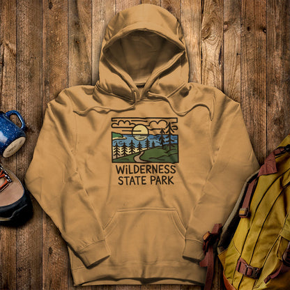 Wilderness State Park Hoodie Mustard Adventure and Outdoors Themed Hoodie