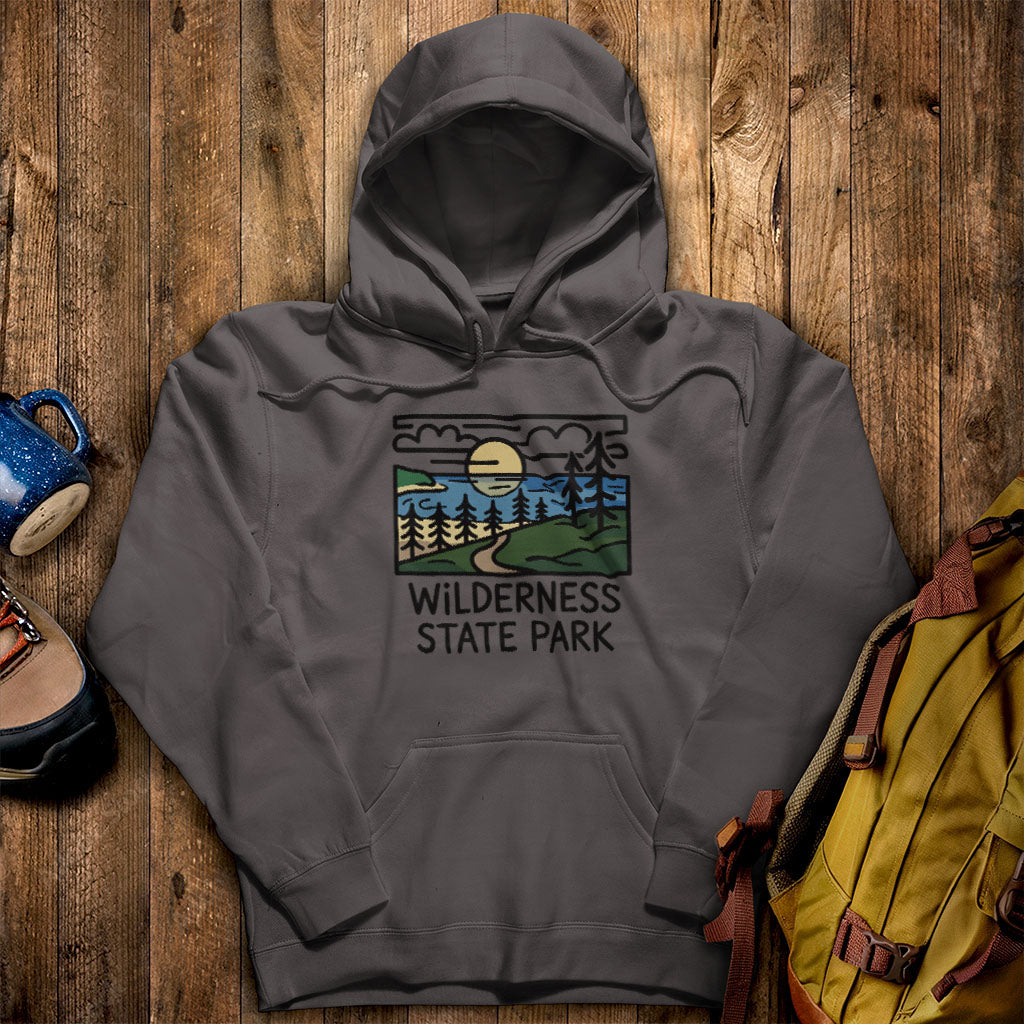 Wilderness State Park Hoodie Charcoal Adventure and Outdoors Themed Hoodie