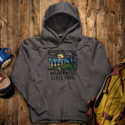 Wilderness State Park Hoodie Charcoal Adventure and Outdoors Themed Hoodie