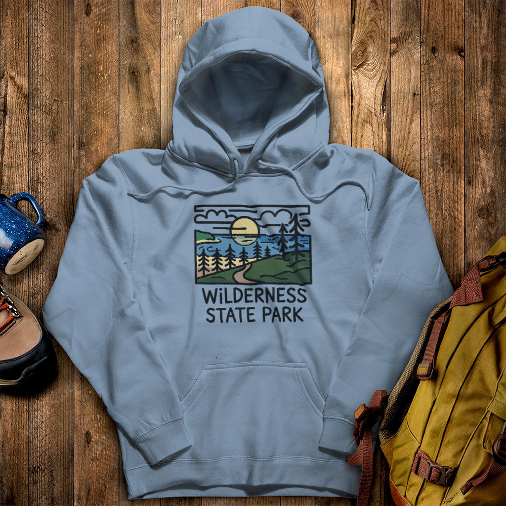 Wilderness State Park Hoodie Stone Blue Adventure and Outdoors Themed Hoodie