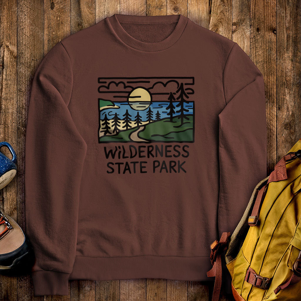 Wilderness State Park Crewneck Sweatshirt Cocoa Adventure and Outdoors Themed Sweatshirt
