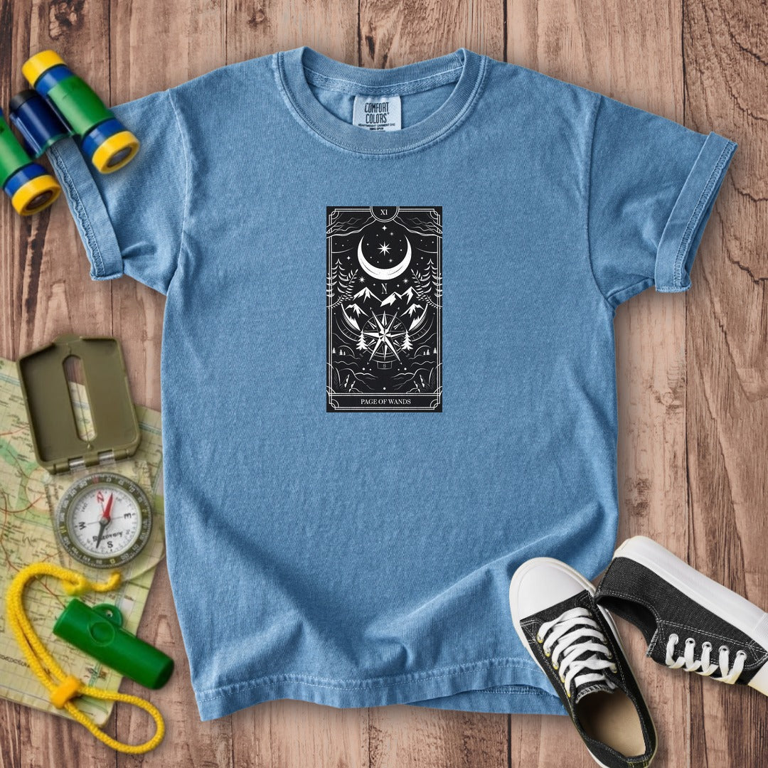 Page of Wands Tarot Kids Cotton T-Shirt