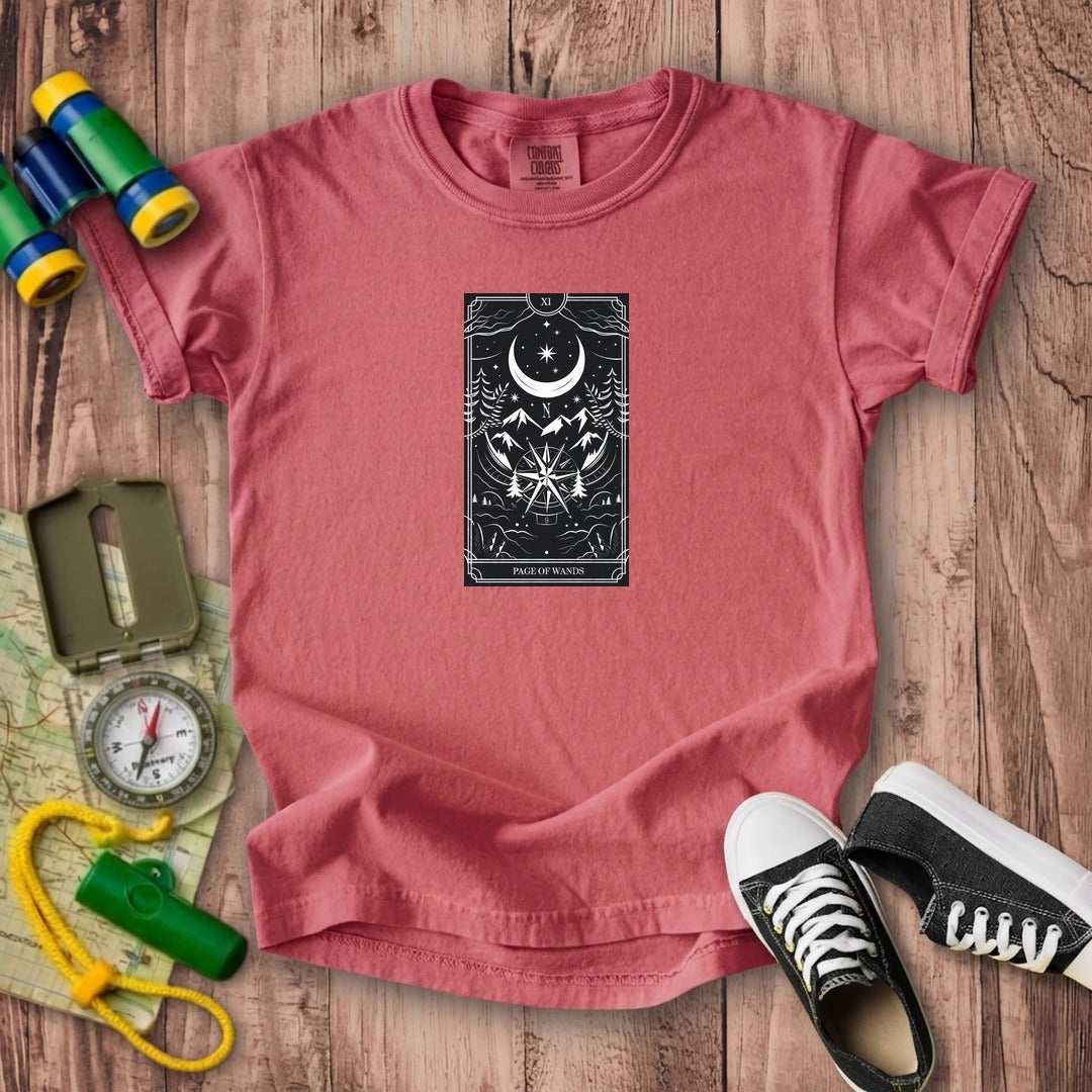 Page of Wands Tarot Kids Cotton T-Shirt