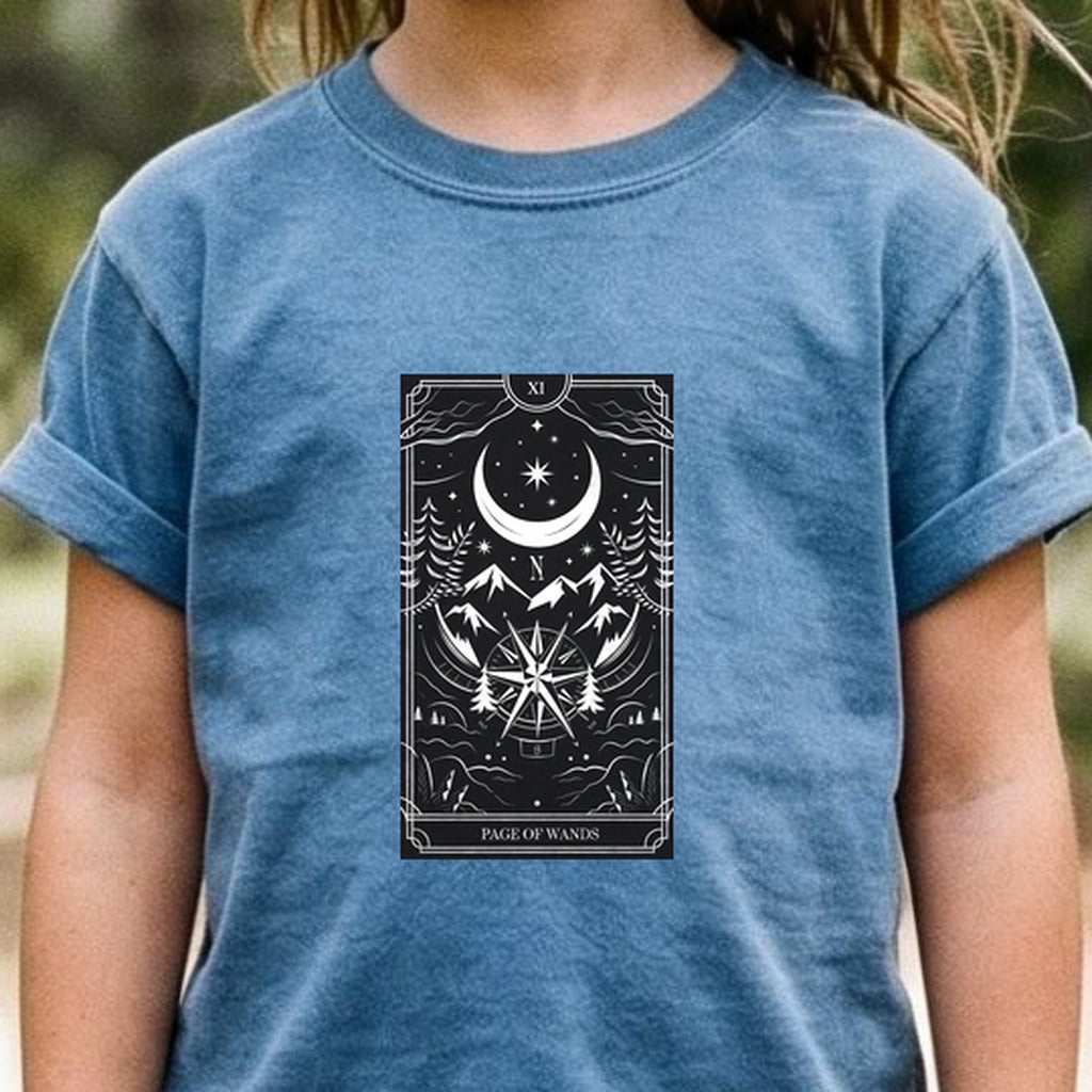 Page of Wands Tarot Kids Cotton T-Shirt