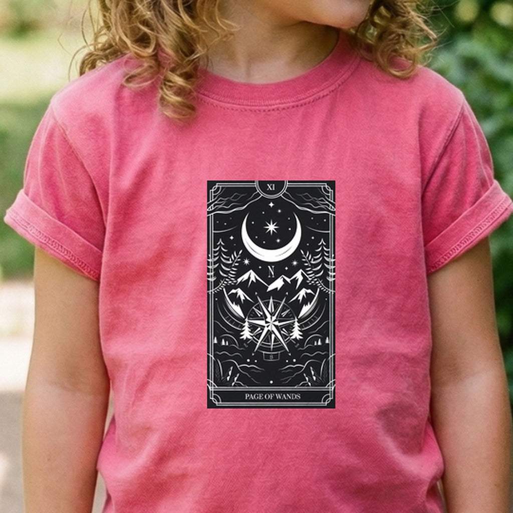 Page of Wands Tarot Kids Cotton T-Shirt