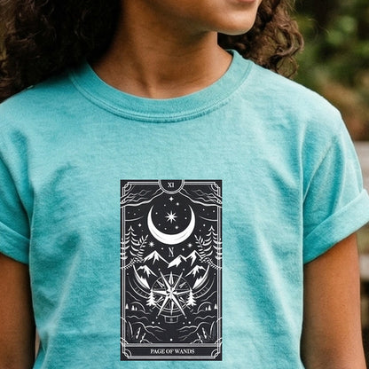 Page of Wands Tarot Kids Cotton T-Shirt