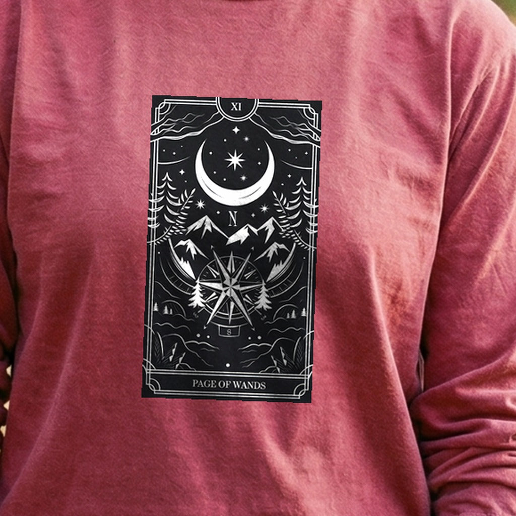 Page of Wands Tarot Cotton Long Sleeve