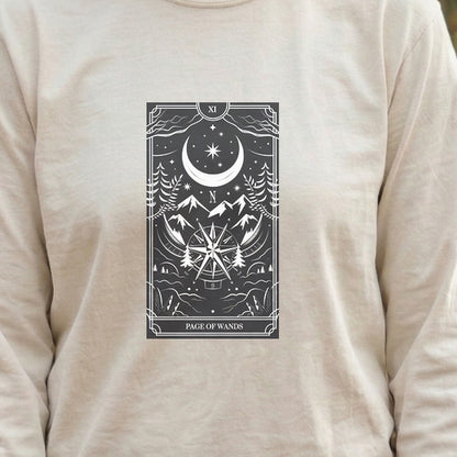 Page of Wands Tarot Cotton Long Sleeve