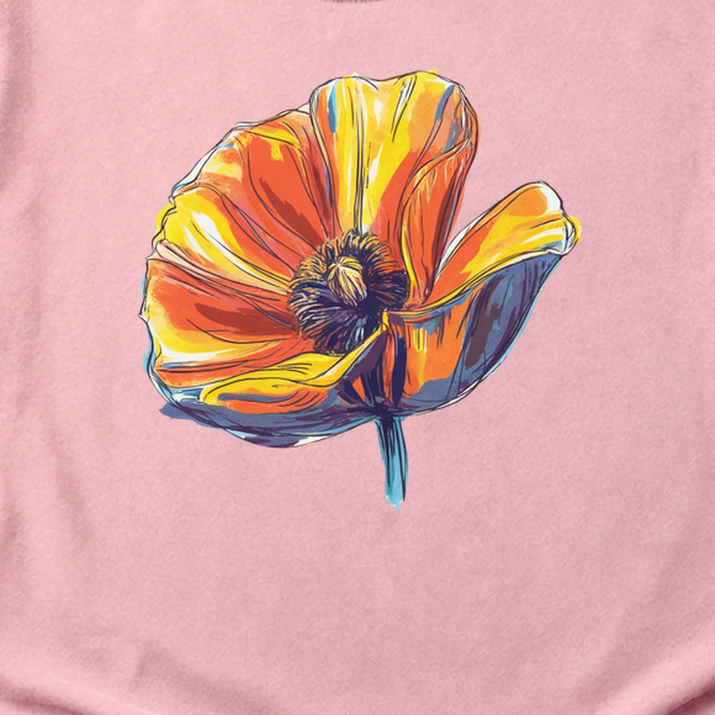 Painted Big Poppy Cotton T-Shirt