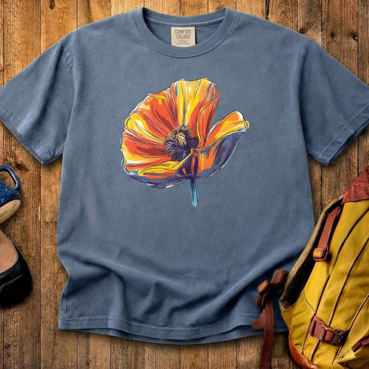 Painted Big Poppy Cotton T-Shirt