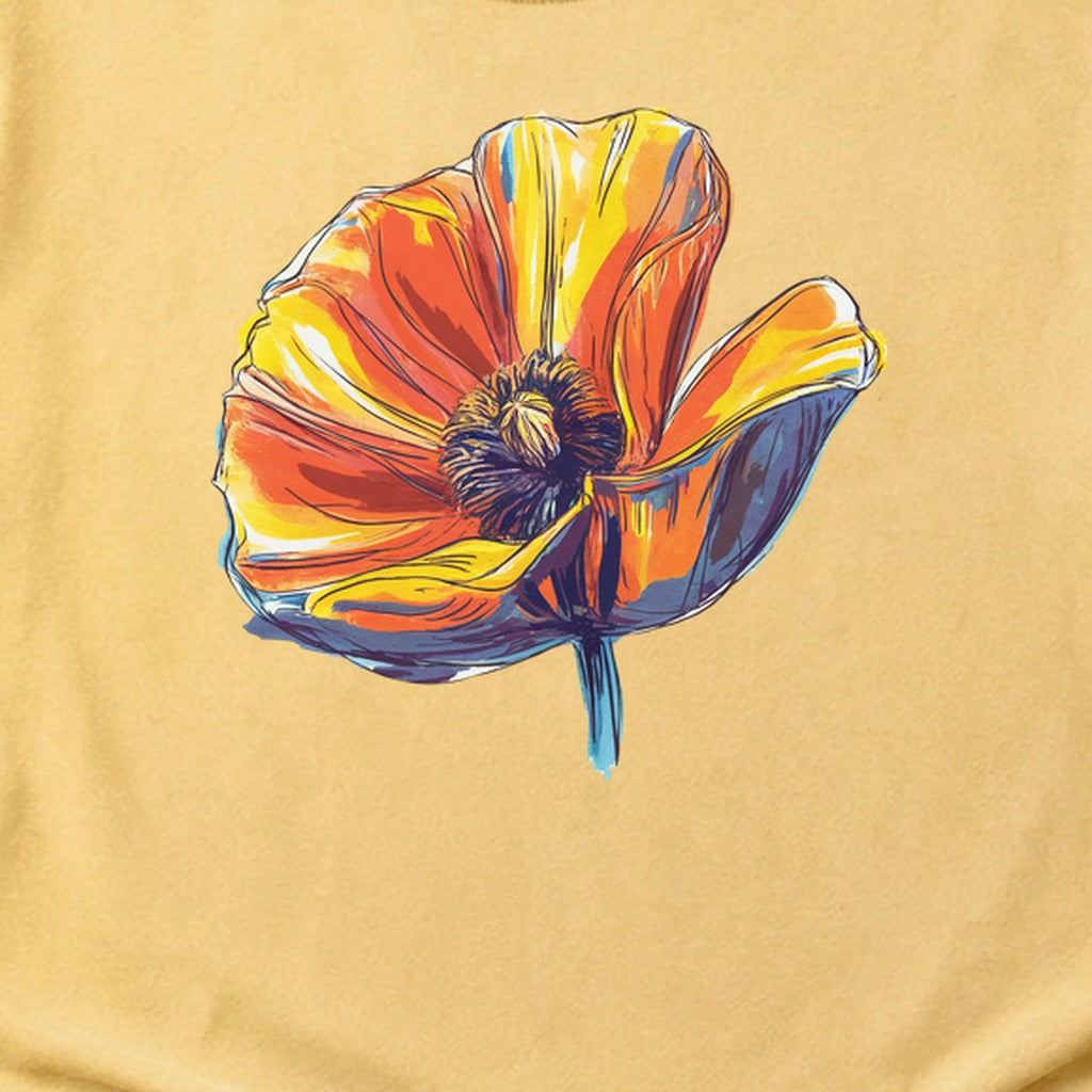 Painted Big Poppy Cotton T-Shirt
