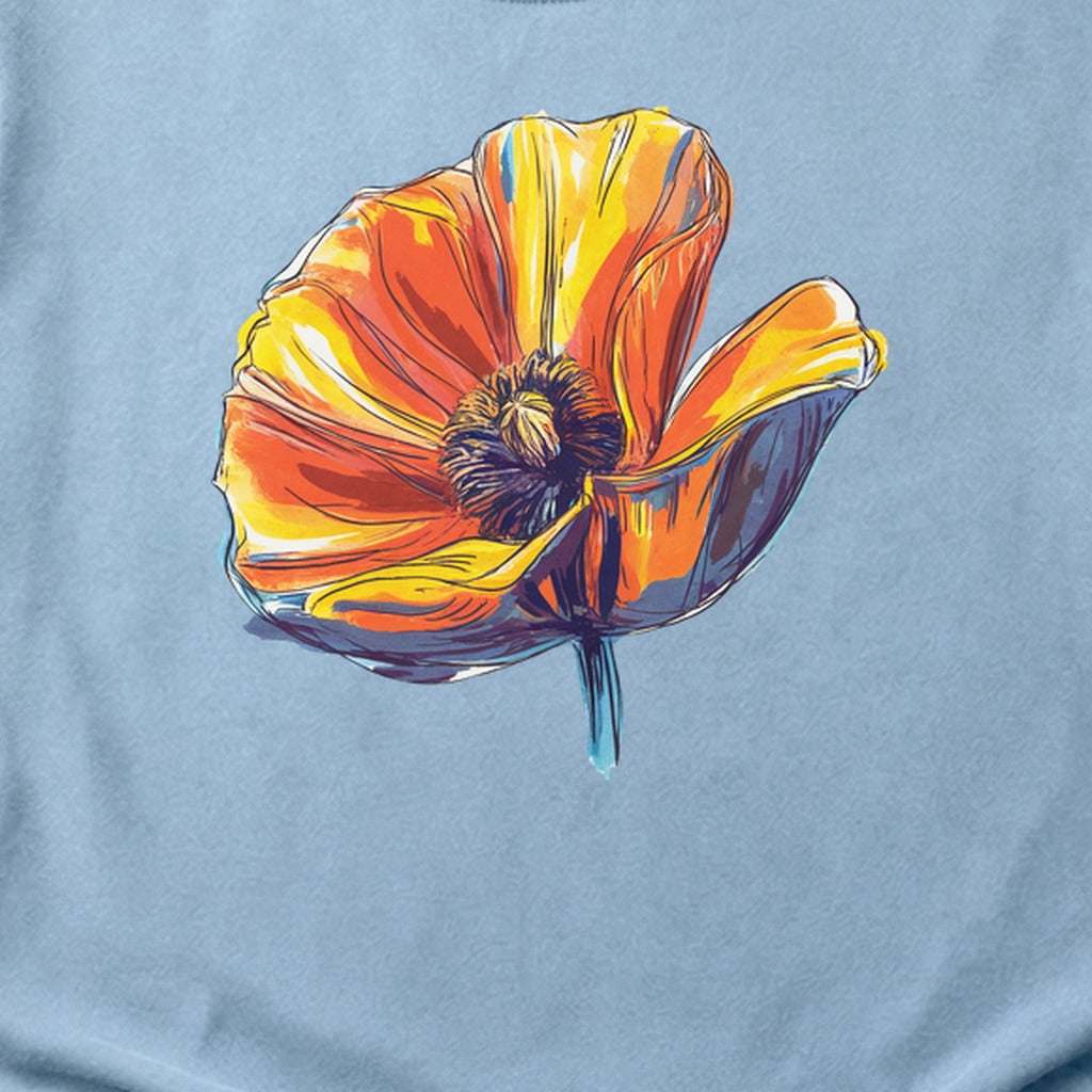 Painted Big Poppy Cotton T-Shirt