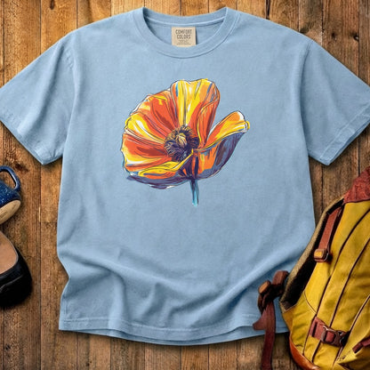 Painted Big Poppy Cotton T-Shirt