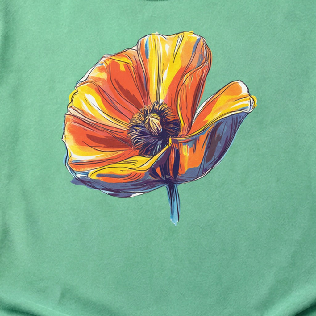 Painted Big Poppy Cotton T-Shirt